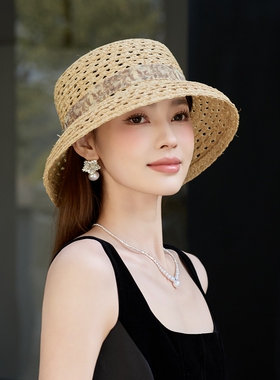 草帽女春夏赫本风防晒遮阳帽