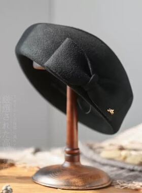 秋冬女羊毛贝雷帽高级