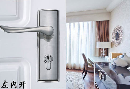 正品百乐门锁具静音双舌门锁简约现代室内房门执手锁GB7801钢拉丝 - 图1