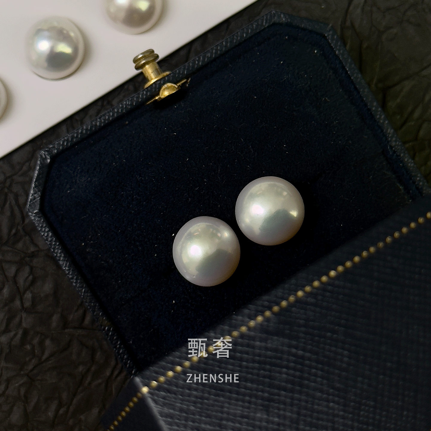 《朗朗秋月》13-14mm天然淡水大马贝珍珠耳钉素钉气质纯银耳饰,淘宝优惠券,粉丝福利购,淘宝优惠卷