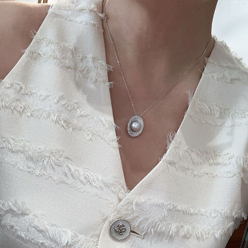 《似水明眸》925纯银天然淡水珍珠满钻镶嵌高级耳钉戒指项链套装,淘宝优惠券,粉丝福利购,淘宝优惠卷