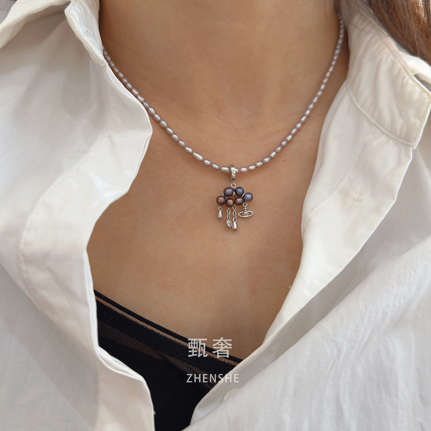 《如梦紫烟》天然4-5mm淡水珍珠气质炫彩紫色keshi耳钉戒指吊坠,淘宝优惠券,粉丝福利购,淘宝优惠卷