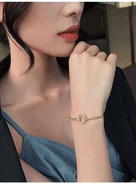 韩国东大门轻奢几何活动圆环手链女ins小众设计简约百搭学生饰品