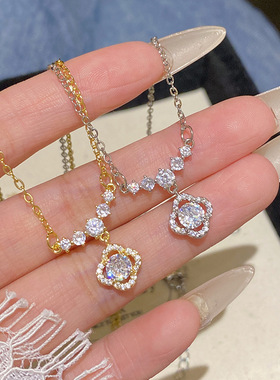 超闪锆石小清新项链饰品小众设计吊坠颈链精致高级感百搭锁骨链女