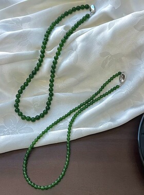 中式绿色串珠项链个性气质时尚爆款锁骨链轻奢小众设计高级感颈链
