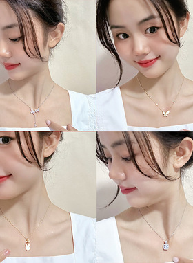 韩国时尚配饰珍珠钛钢项链女百搭小众颈链高级感轻奢气质锁骨链潮