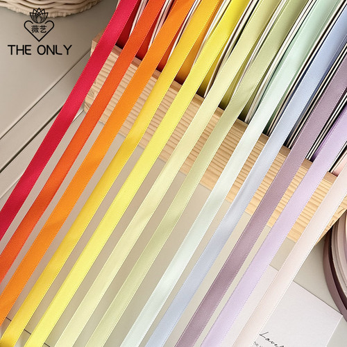 薇艺 1cm100码涤纶纯色丝带鲜花花束包装丝带蛋糕盒礼物缎带花艺 - 图1