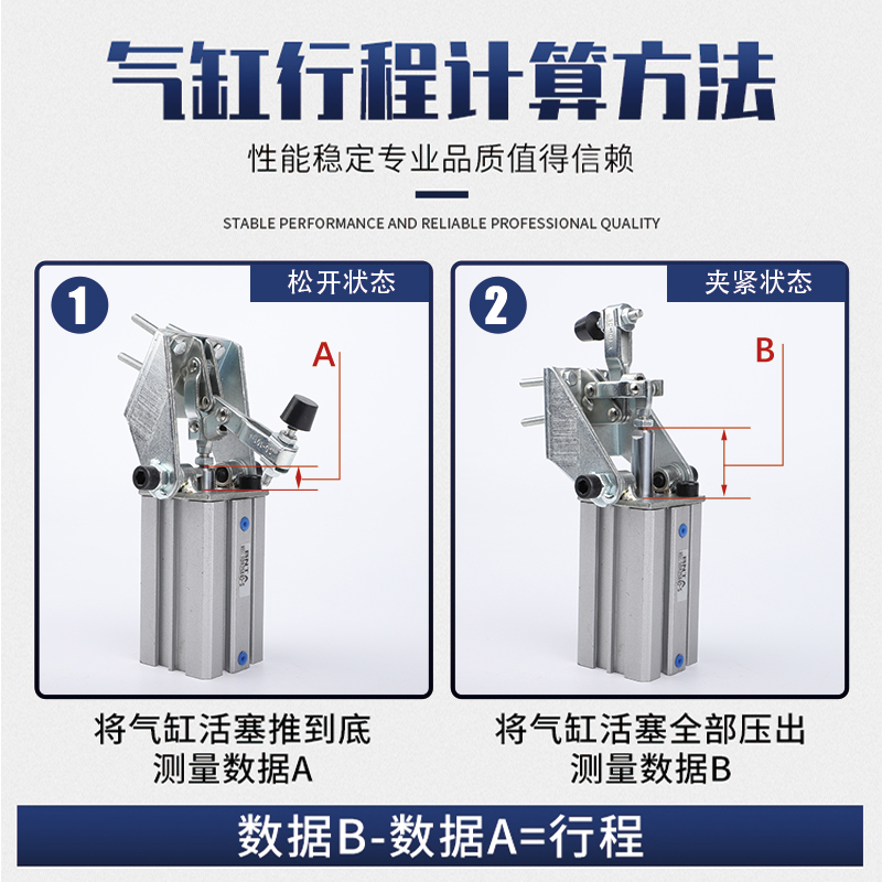 小型带磁性气缸式夹钳101A肘夹12050气动式快速夹具压紧器12050UL-图1