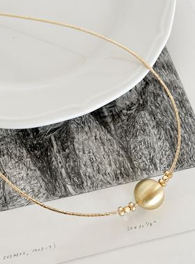 个性哑光金色软项圈项链