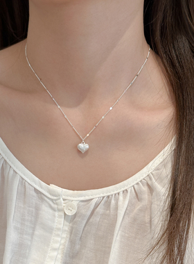 简约百搭爱心S925纯银项链