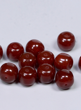 圣饰奇缘 天然老红玛瑙糖色桶珠手串链男女民族风饰品散珠10x11mm