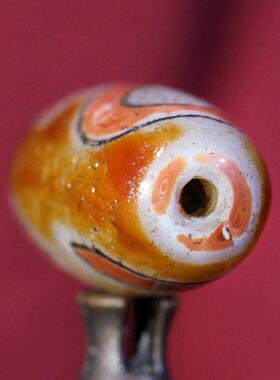 圣饰奇缘 天然真品西藏庙供院供老矿玛瑙龙鳞王S金钱钩天珠锁骨链