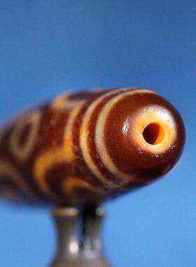 天然藏区牙黄高油风化五眼天珠