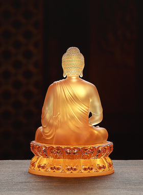 琉璃佛像 21CM三宝佛 佛堂供奉 药师佛阿尼陀佛释迦摩尼佛