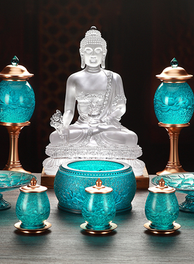 古法琉璃莲花佛堂用品佛前