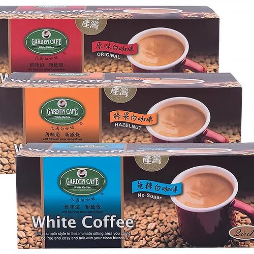 台湾进口低Garden cafe花园咖啡榛果味 咖啡因速溶白咖啡原味杏仁 - 图0