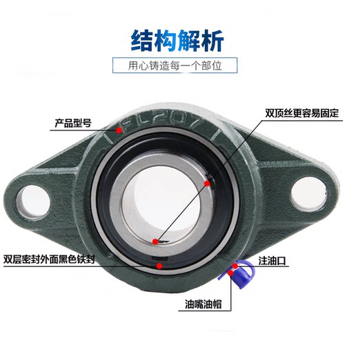 外球面轴承带菱形座UCFL201 202 FL203 204 205 206 207 208 209 - 图2