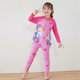 Girls' one-piece long sun protection swimsuit cute cartoon