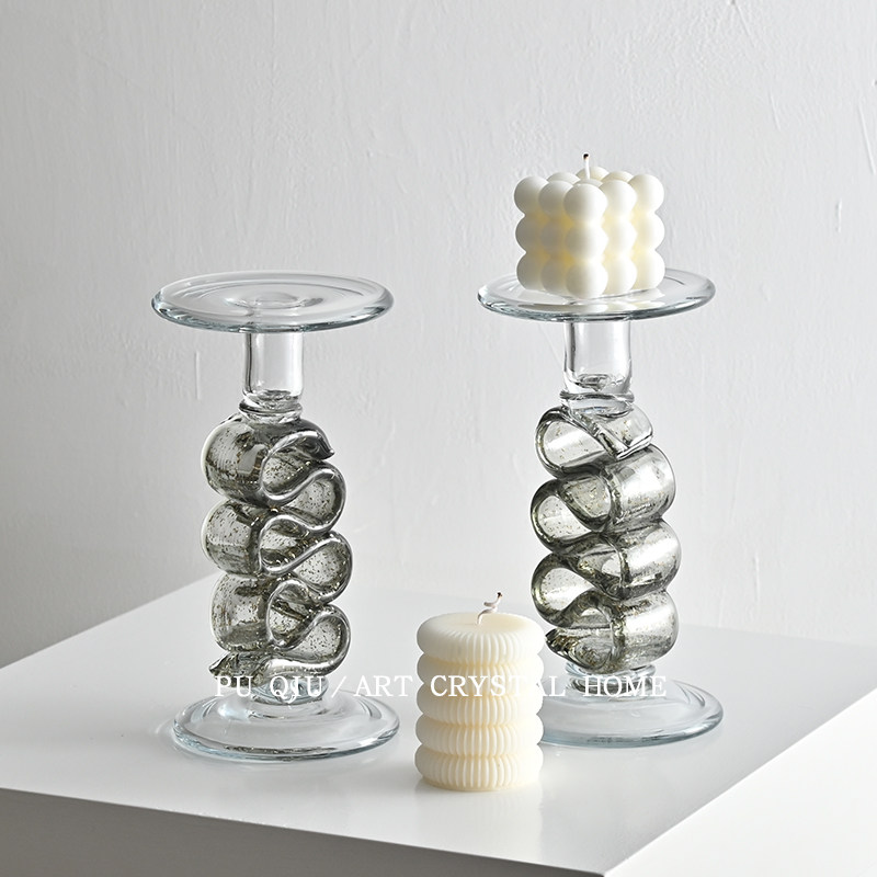 法式琉璃烛台高级感小众浪漫中古摆件艺术玻璃烛台边几柜软装饰品,淘宝优惠券,粉丝福利购,淘宝优惠卷