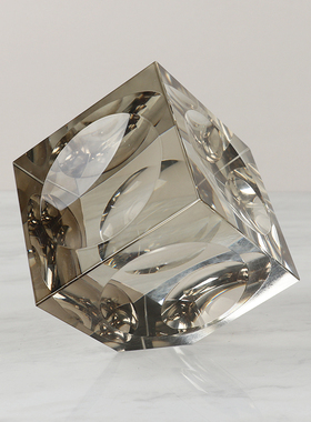 灰色立方体桌面摆件艺术装饰品