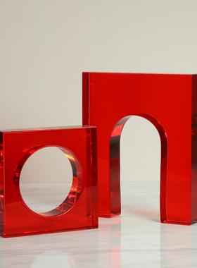 轻奢风门型圆圈桌面摆件装饰品