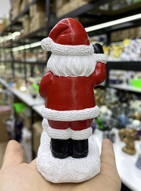 圣诞老人水晶球树脂底座摆件 家居办公树脂工艺品装饰 圣诞节雪人