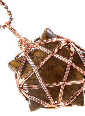 创意手工绕线六芒星包边天然水晶五角星吊坠水晶五角星工艺品吊坠