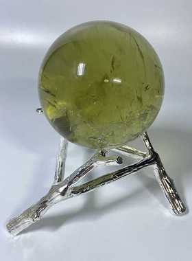 金属三角支架水晶球摆件底座三角形金属底座球托装饰摆件置物架