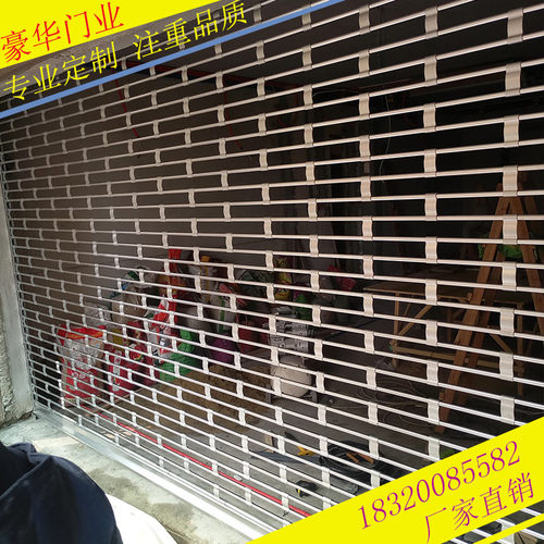 广州厂家通花镂空卷帘门冲空铝合金电动卷闸门不锈钢商铺防盗门 - 图3