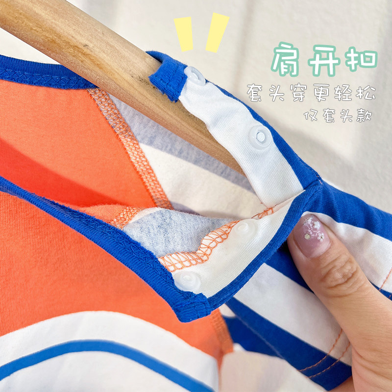 夏装莱卡夏季装外出宝宝纯棉睡衣 多比小星连身衣/爬服/哈衣
