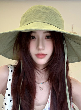 夏季女大檐速干透气防晒渔夫帽