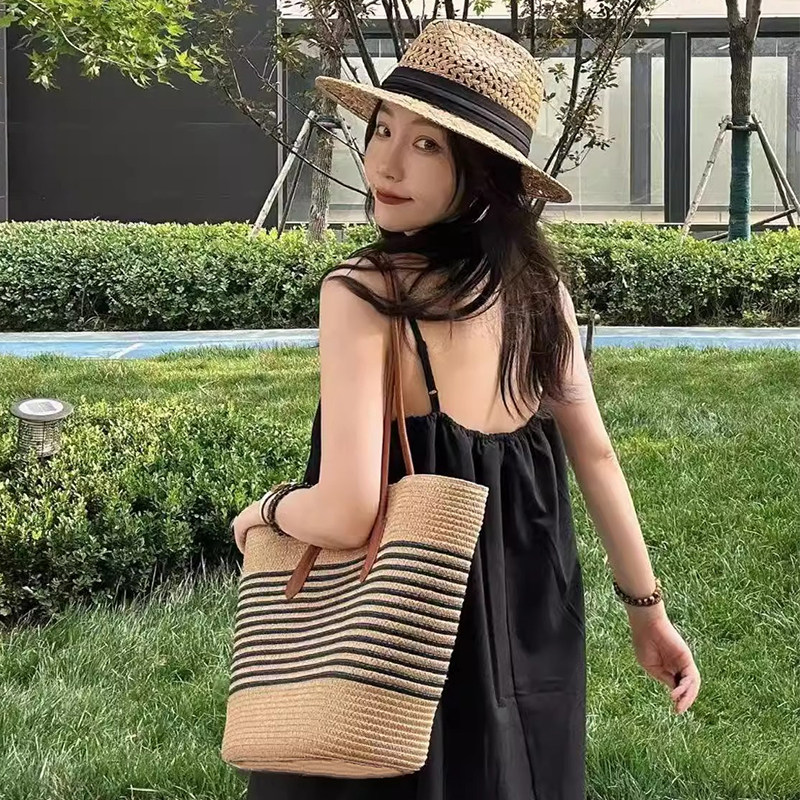 大容量草编包包女2025新款托特包海边度假出游手提沙滩包单肩包潮,淘宝优惠券,粉丝福利购,淘宝优惠卷