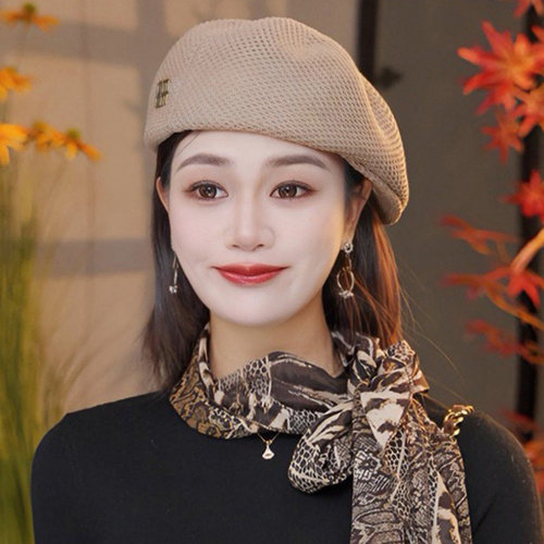 韩版时尚透气定型薄款前进帽春夏英伦复古反戴贝雷帽防晒帽子女款 - 图2