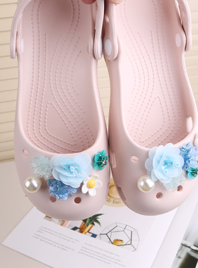 适配crocs洞洞鞋配饰芭蕾鞋鞋花装饰品鞋扣高级感diy配件花朵卡扣