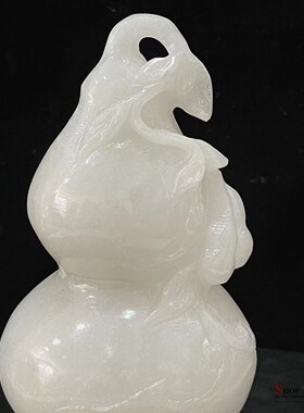 天然白玉实心葫芦摆件吉祥物福禄家居客厅酒柜开业乔迁装饰品摆设