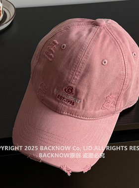 BACKNOW2026年新款棒球帽破洞帽