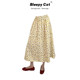 Korean niche fortune yellow plaid printed skirt 2025 new women's elastic waist slimming versatile tutu skirt