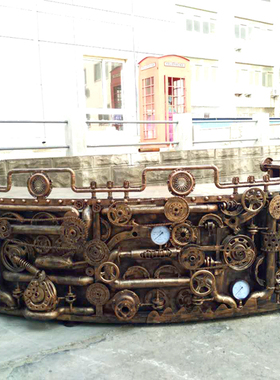 铁艺 重金属工业风 酒吧餐厅咖啡店定制收银台前台吧台广告牌