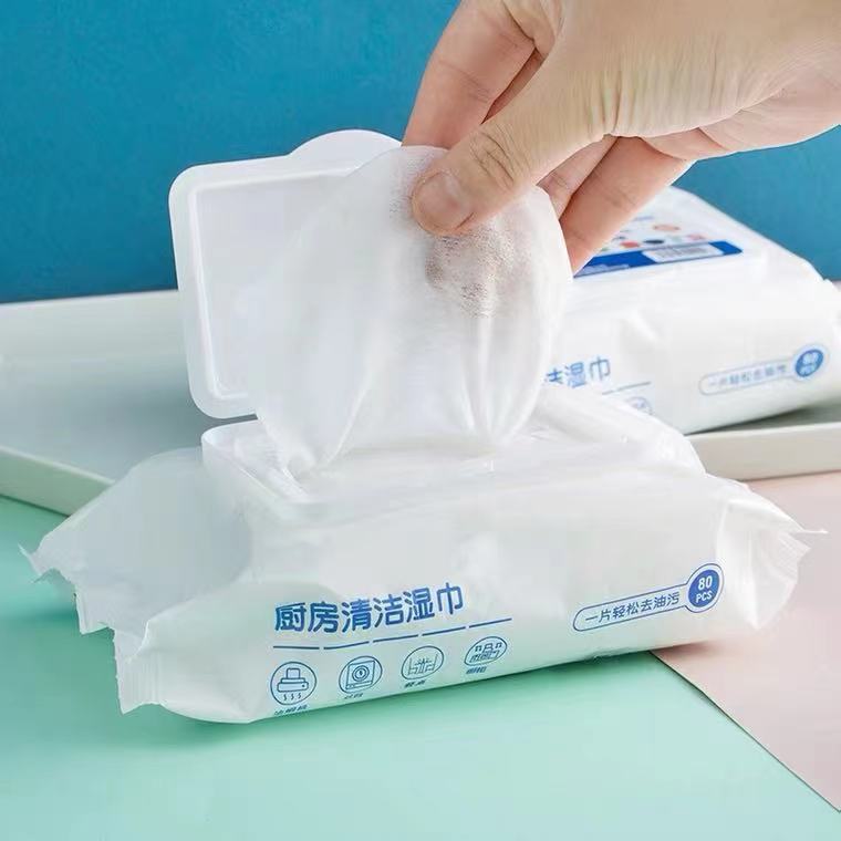 厨房湿巾强力去油去污家用加大加厚油烟机清洁油污专用抹布湿纸巾