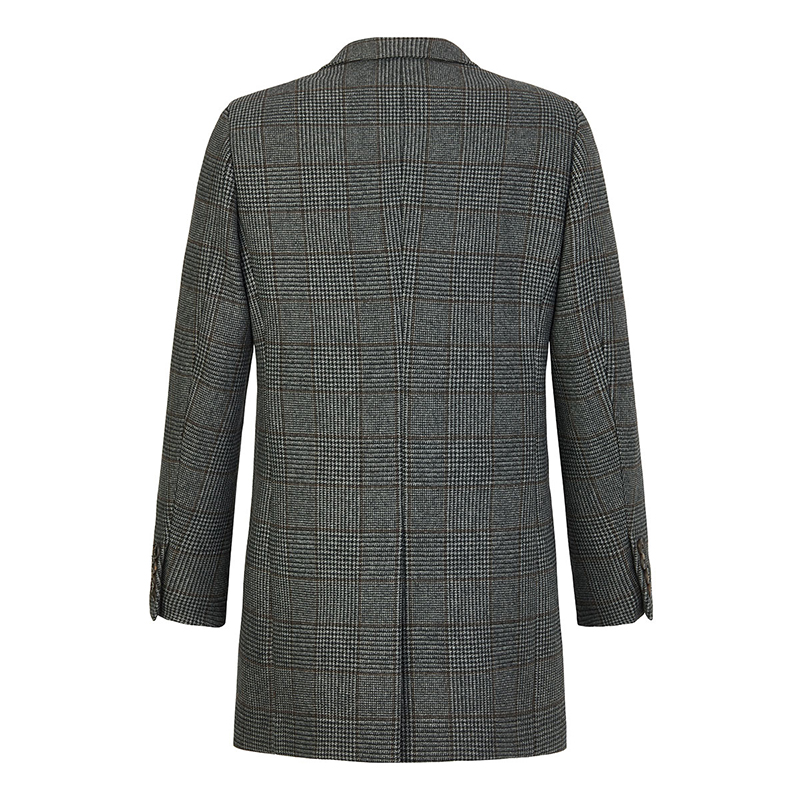 德鲨秋季新款羊毛呢大衣男青年时尚中长款休闲男装外套 - 图0