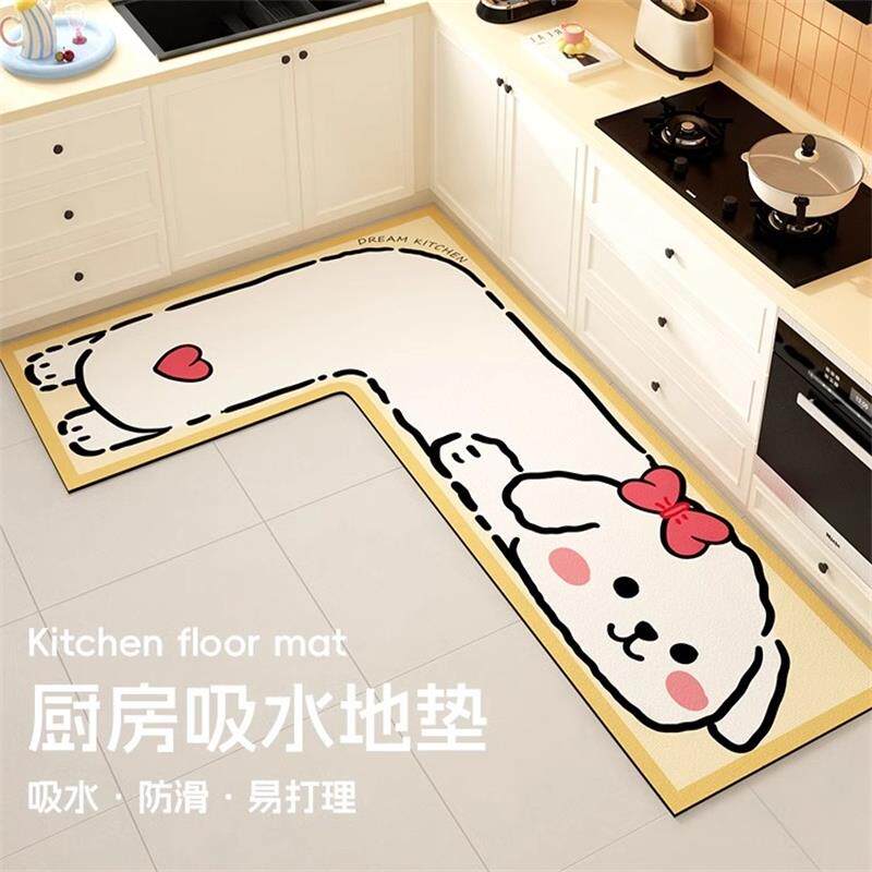 Kitchen side carpet water-absorbent anti-slip and oil-proof floor mat