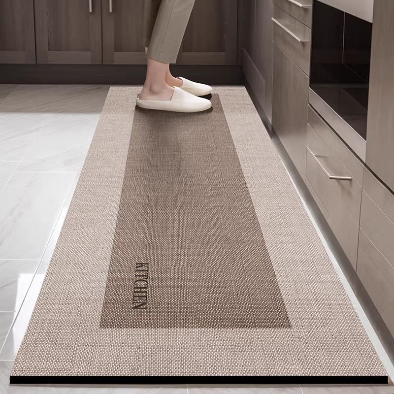 厨房防滑防油地垫2025新款专用防水可擦免洗耐脏脚垫家用门口地毯 - 图0