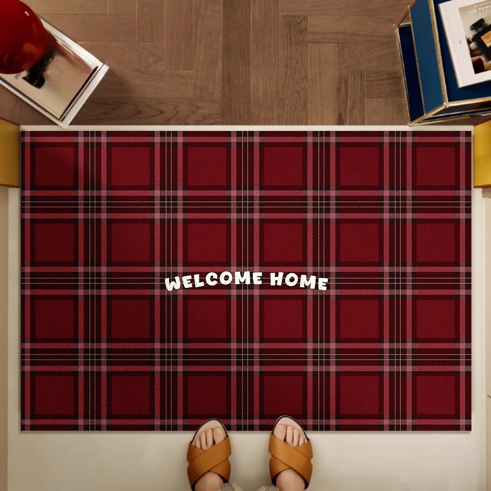 中古风入户门地垫家用门口丝圈脚垫复古红色防滑门垫2025新款地毯,淘宝优惠券,粉丝福利购,淘宝优惠卷