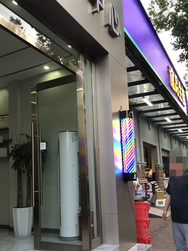 美发转灯户外防水超高亮LED网红理发店门口专用半圆挂墙壁发廊灯 - 图1