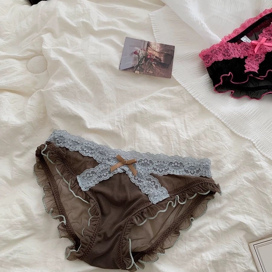 「SHU」少女心爆棚~纯欲蕾丝边性感内裤女款~日系低腰交叉内裤,淘宝优惠券,粉丝福利购,淘宝优惠卷