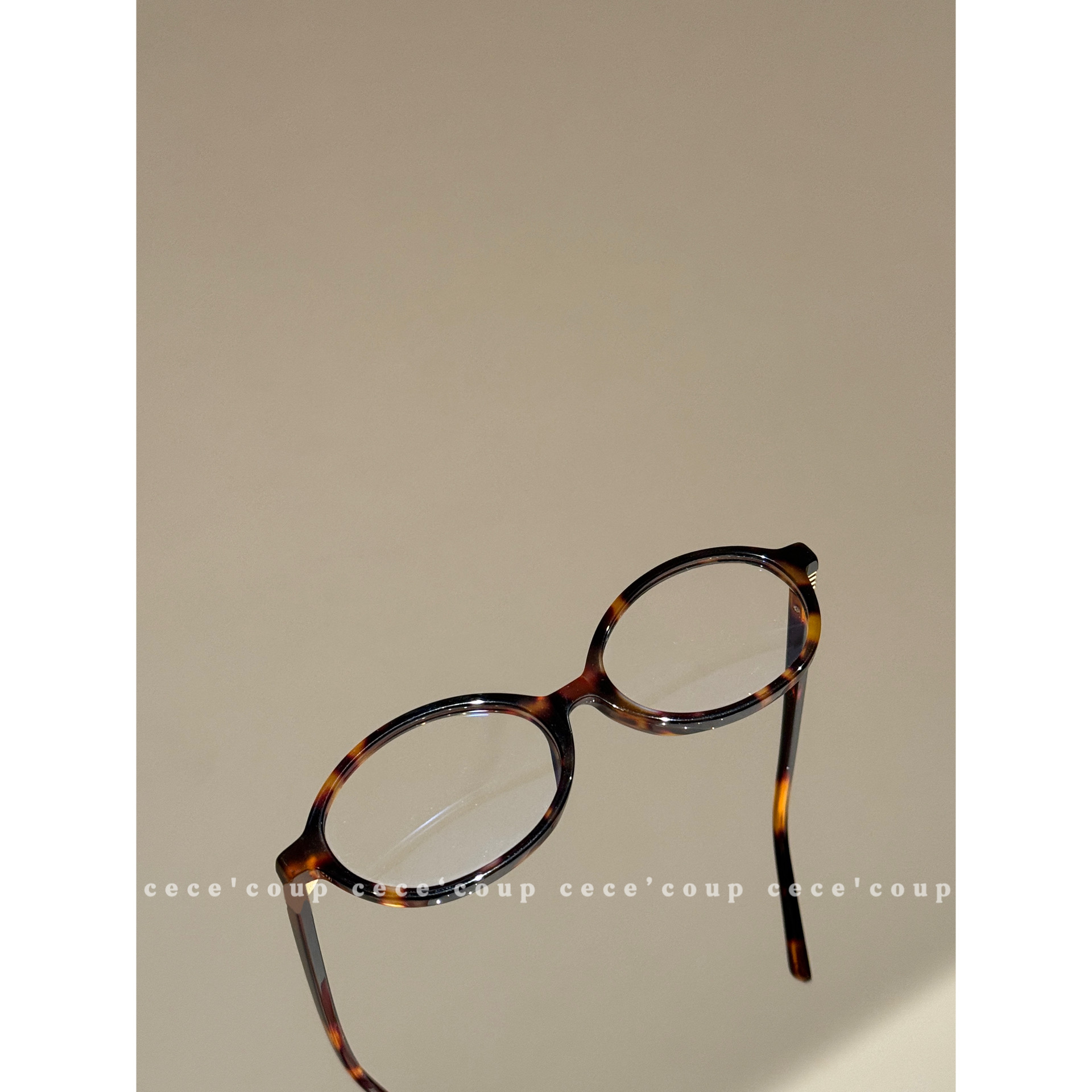 cece'coup 品质升级！ 纯欲风！书呆子素颜眼镜 椭圆形平光镜 - 图0