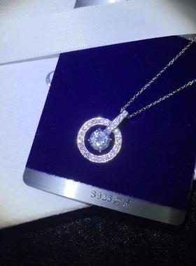 韩国s925纯银圆钻锆石女不褪色
