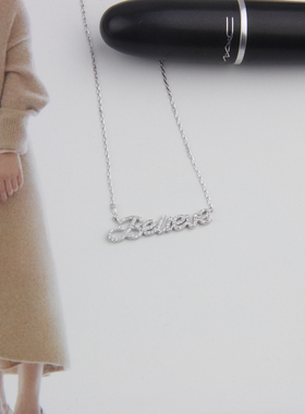 纯银字母项链甜美风学生饰品吊坠