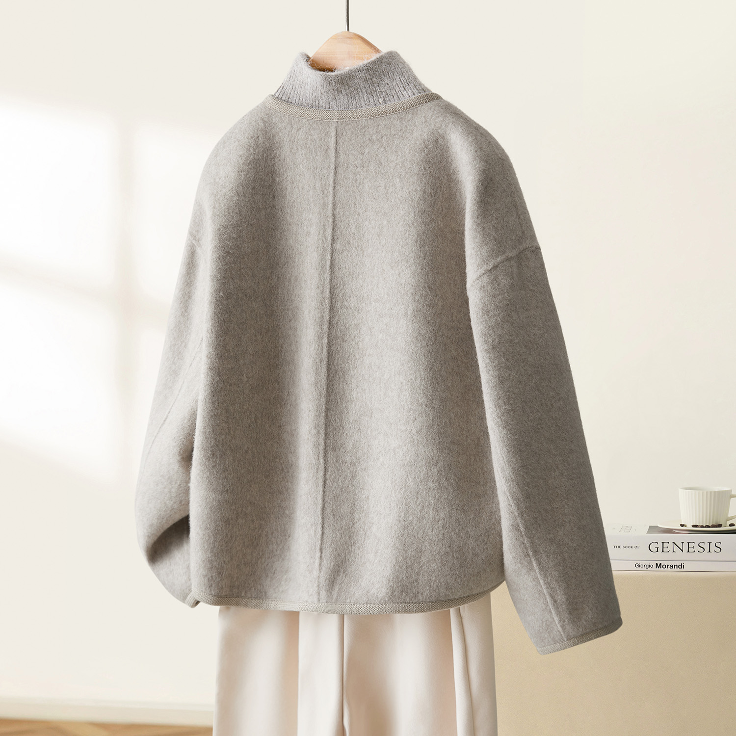 Woolen coat autumn and winter commuting simple one button coat