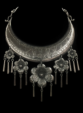 民族风苗银复古吊坠项圈服装饰品